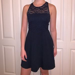 Navy Blue Lace Dress